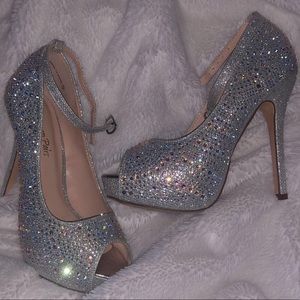 Rhinestone Platform High Heel